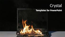  Presentation with hazard - Cool new presentation with laptop-burning-in-flames backdrop and a black colored foreground