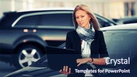  Presentation with car business - Amazing theme having laptop by her car backdrop and a navy blue colored foreground