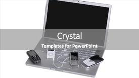 Presentation with cell - Presentation theme consisting of laptop cell phone pda mp3 background and a gray colored foreground