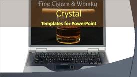  Presentation with cuban - PPT theme with laptop-computer-cigar-and-whiskey background and a tawny brown colored foreground