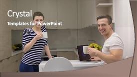  Presentation with cyber stalking computer laptop suffering - Beautiful presentation theme featuring laptop computer enjoying morning coffee backdrop and a  colored foreground