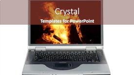  Presentation with forest fire - Slide set having laptop-computer-fire-and-flame background and a tawny brown colored foreground