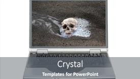 Presentation with forensics - PPT theme consisting of laptop-computer-human-skull background and a gray colored foreground