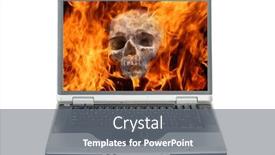  Presentation with forensics - PPT theme consisting of laptop-computer-human-skull background and a gray colored foreground