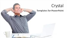  Presentation with cyber stalking computer laptop suffering - Audience pleasing presentation design consisting of laptop computer isolated white background backdrop and a white colored foreground