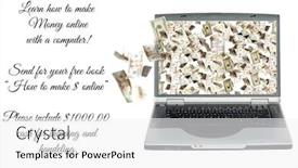  Presentation with computer room - Amazing PPT theme having laptop-computer-make-money backdrop and a white colored foreground