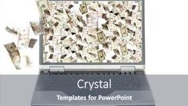  Presentation with computer room - Amazing PPT theme having laptop-computer-make-money backdrop and a gray colored foreground