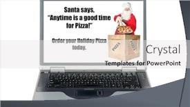  Presentation with shipping - Slide deck featuring laptop-computer-santa-claus-standing background and a white colored foreground