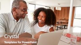  Presentation with black-girl - Beautiful PPT layouts featuring laptop computer smiling at each backdrop and a  colored foreground