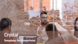  Presentation with blue and orange business people - Colorful slides enhanced with laptop computer to note idea backdrop and a violet colored foreground