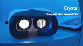  Presentation with cyber stalking computer laptop suffering - Theme having laptop computer under blue light background and a teal colored foreground