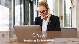  Presentation with music business - Presentation theme having laptop computer while listening music background and a violet colored foreground