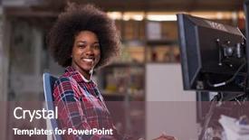  Presentation with monitor computer - Amazing theme having laptop computer with dual backdrop and a violet colored foreground