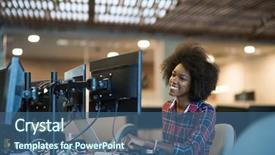  Presentation with monitor computer - Slide set enhanced with laptop computer with dual background and a ocean colored foreground