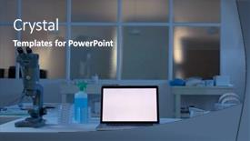  Presentation with medical laptop - Beautiful presentation design featuring laptop-computer-with-illuminated-screen backdrop and a dark gray colored foreground