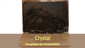  Presentation with fire damage - Colorful theme enhanced with laptop fire and water damage backdrop and a tawny brown colored foreground