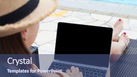  Presentation with work the word in your life - Audience pleasing slide set consisting of laptop for work or education backdrop and a ocean colored foreground