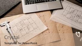  Presentation with cordless - Slides having laptop-handtool-pen-and-cordless background and a coral colored foreground