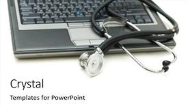  Presentation with digital - Presentation theme with laptop illustrating concept of digital background and a white colored foreground