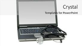  Presentation with digital forensics - Presentation theme enhanced with laptop illustrating concept of digital background and a light gray colored foreground