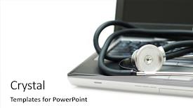  Presentation with digital forensics - Presentation having laptop illustrating concept of digital background and a white colored foreground