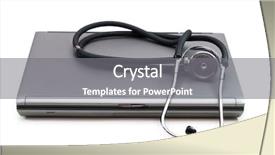  Presentation with digital forensics - Slide deck featuring laptop illustrating concept of digital background and a gray colored foreground