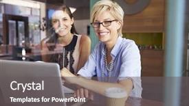  Presentation with pen laptop coffee cup clips - PPT layouts having laptop in coffee shop background and a gray colored foreground