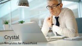  Presentation with flouride treatmnt in the dental office - Colorful PPT layouts enhanced with laptop in office being concern backdrop and a light gray colored foreground