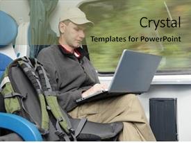 Laptop In The Train PPT template 26 | CrystalGraphics