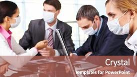  Presentation with safety health environment - Audience pleasing slides consisting of laptop in working environment backdrop and a coral colored foreground