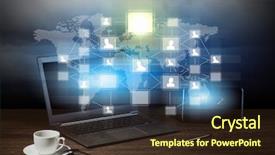  Presentation with ipad - Cool new slide deck with laptop ipad cup of coffee backdrop and a wine colored foreground