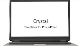  Presentation with clipping - Audience pleasing PPT layouts consisting of laptop isolated on white background backdrop and a white colored foreground