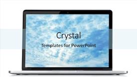  Presentation with telemedicine word cloud concept - Slides featuring laptop isolated on white cloud background and a light blue colored foreground