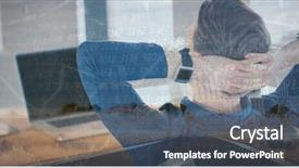  Presentation with composite - Presentation design enhanced with laptop leaning back with road background and a ocean colored foreground