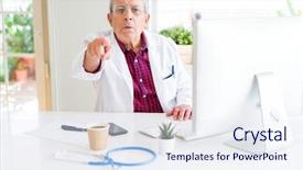  Presentation with cure - Beautiful slide deck featuring laptop looking for a cure backdrop and a sky blue colored foreground