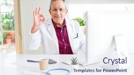  Presentation with cure - Slide set enhanced with laptop looking for a cure background and a sky blue colored foreground