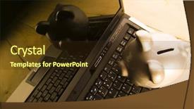  Presentation with pig - Slides consisting of laptop pig bank background and a  colored foreground