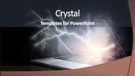  Presentation with media - PPT theme enhanced with laptop problem or break mixed background and a  colored foreground