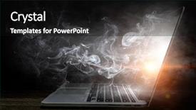  Presentation with media - Amazing theme having laptop problem or break mixed backdrop and a black colored foreground