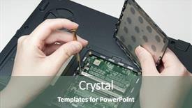  Presentation with computer repair - Beautiful presentation featuring laptop repair - fixing computer problem backdrop and a gray colored foreground
