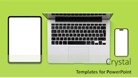  Presentation with green screen - Theme having laptop-tablet-and-smartphone background and a yellow colored foreground