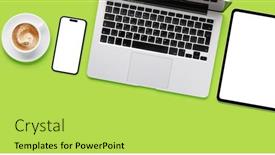  Presentation with green screen - Presentation featuring laptop-tablet-and-smartphone background and a yellow colored foreground