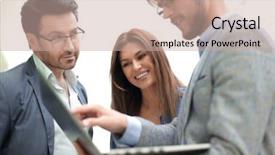  Presentation with employees - Presentation theme consisting of laptop to obtain the necessary background and a mint green colored foreground