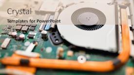  Presentation with motherboard - Amazing slide set having laptop-ventilation-cooling-system-copper backdrop and a lemonade colored foreground