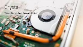  Presentation with motherboard - Audience pleasing slide set consisting of laptop-ventilation-cooling-system-copper backdrop and a white colored foreground