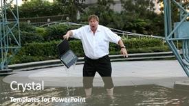  Presentation with computer - Beautiful presentation design featuring laptop was submerged in water backdrop and a gray colored foreground