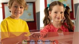  Presentation with distance learning - Colorful presentation theme enhanced with laptop-webcam-view-of-male backdrop and a red colored foreground