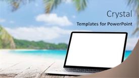  Presentation with laptop blank screen - Slide deck consisting of laptop-with-blank-screen background and a  colored foreground