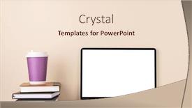  Presentation with laptop blank screen - Theme enhanced with laptop-with-blank-screen background and a  colored foreground