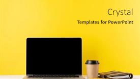  Presentation with laptop blank screen - Presentation enhanced with laptop-with-blank-screen background and a light gray colored foreground